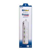 エルパ 耐雷電源タップ4個口5m ブレーカー付き ホワイト WLK-R45BW