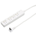 ヤザワ 雷ガｰド付4個口節電タップ5m ホワイト H8KS445WH