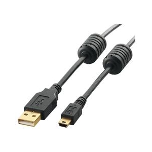 エレコム フェライトコア付きUSB2．0ケーブル(0．5m) ブラック0.5m U2C-MF05BK-イメージ1