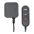 ラスタバナナ PD20W対応 TYPE-C×2ポート/USB1ポート AC充電器 1．2M延長 チャコールグレー R12AC2CA20W01CGRY