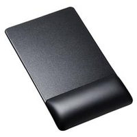 サンワサプライ リストレスト付きマウスパッド(レザー調素材、高さ標準) ブラック MPD-GELPNBK