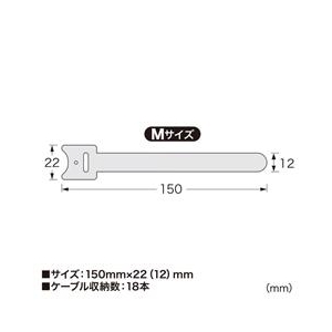 サンワサプライ ケーブルタイ（面ファスナー・ブラック・4本入り） CA-MF2KN-イメージ2