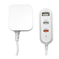 ラスタバナナ PD20W対応 TYPE-C×2ポート/USB1ポート AC充電器 1．2M延長 ホワイト R12AC2CA20W01WH