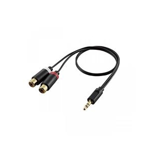 エレコム AUDIO変換ケーブル(RCA-3．5φ) 0．3m ブラック DH-MWRFN03-イメージ1