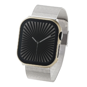 エレコム Apple Watch Series 10(42mm)用フルカバーケース プレミアムガラス/高透明/メタリック ゴールド AW-24BFCGPGD-イメージ8