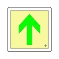 緑十字/中輝度蓄光避難誘導標識 ↑矢印 床16 FC407VD-8148747