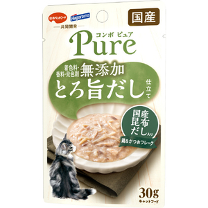 日本ペットフード コンボ ピュア キャット パウチ 鶏&かつお・国産昆布だし入り 30g ﾋﾟﾕｱｷﾔﾂﾄﾊﾟｳﾁﾄﾘｶﾂｵｺﾝﾌﾞ30G-イメージ1