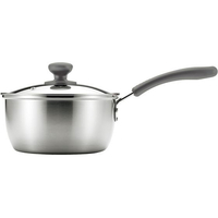 パール金属 モノクロ ステンレス製ガラス蓋付 片手鍋 18cm FCE212L-HB-5432