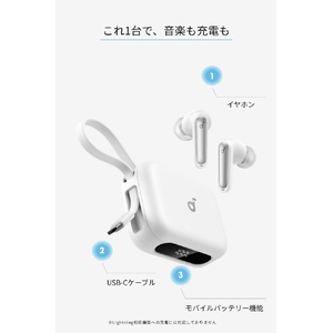 Anker 完全ワイヤレスイヤホン P41i ホワイト A3937N21-イメージ3