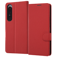 レイアウト Xperia 1 IV用耐衝撃 手帳型ケース シンプル マグネット レッド RT-RXP1M4ELC1/R