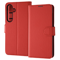 レイアウト Galaxy S24用Like standard 手帳型レザーケース シンプル マグネット レッド RT-GS24ELC1/R