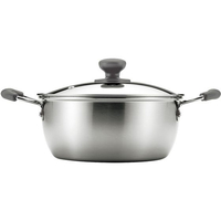 パール金属 モノクロ ステンレス製ガラス蓋付 両手鍋 20cm FCE213L-HB-5434