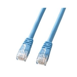 サンワサプライ エンハンスドカテゴリ5より線クロスケーブル（2m） ライトブルー KB-T5Y-02LBCN-イメージ1