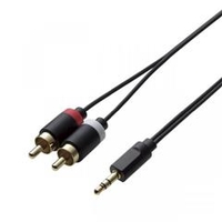 エレコム AUDIOケーブル(3．5φ-RCA×2) 2．0m ブラック DHMWRN20