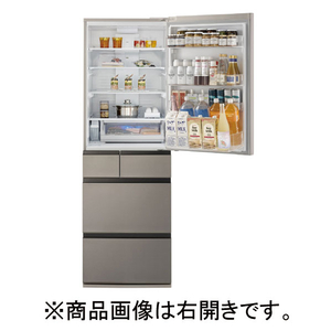 パナソニック 【左開き】457L 5ドア冷蔵庫 ヘアラインシャンパン NR-E46HV1L-N-イメージ2