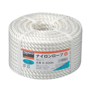 トラスコ中山 ナイロンロープ 3つ打 線径9mm×長さ30m FC603GY-5112711-イメージ1