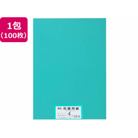 大王製紙 再生色画用紙 4ツ切 100枚 エメラルド FC114YN
