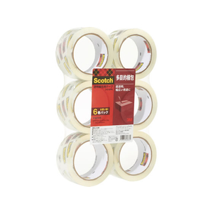 3M スコッチ 透明梱包用テープ 中量物用 65μ 48mm×50m 6巻 F180256-313 6PN-イメージ1