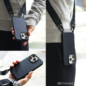 PHONECKLACE iPhone 14 Plus用バンドショルダーストラップ付きシリコンケース パウダーピンク PN23900I14MPK-イメージ15