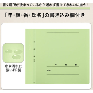 プラス 年組氏名クリアーファイルFF グリーン FCJ508C-FC-122GA/84-891-イメージ3