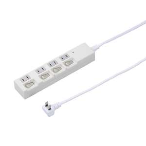 ヤザワ 雷ガｰド付4個口節電タップ5m ホワイト H4BKS445WH-イメージ1