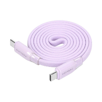 MOTTERU マグネットフラットケーブル USB-C-C 1m ペールアイリス MOT-MGFCC100-PU