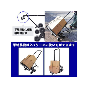 THANKO 平地アシスト付き3輪階段のぼれるカート FC163SX-WHETRLSBK-イメージ5