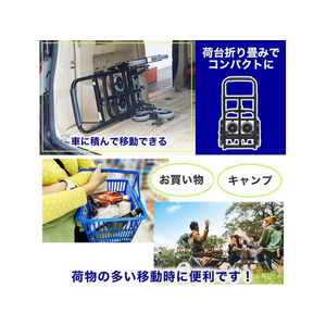 THANKO 平地アシスト付き3輪階段のぼれるカート FC163SX-WHETRLSBK-イメージ6