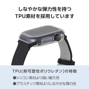 エレコム Apple Watch Series 10(42mm)用フルカバーケース/ソフト クリア AW-24BFCUCR-イメージ4