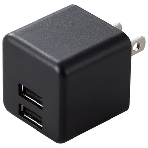 エレコム コンパクトAC充電器(2．4A/Aポート×2) ブラック MPA-ACU11BK-イメージ1