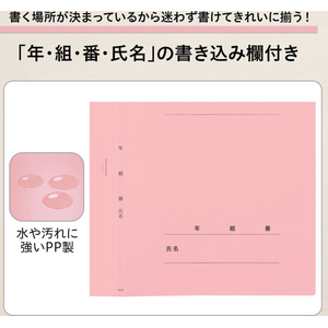 プラス 年組氏名クリアーファイルFF ピンク FCJ510C-FC-122GA/84-893-イメージ3