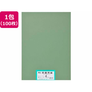 大王製紙 再生色画用紙 4ツ切 100枚 オリーブ FC117YN-イメージ1