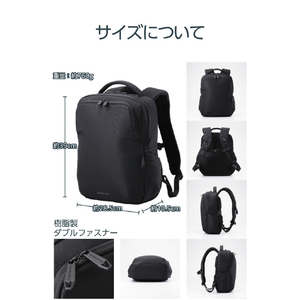 エレコム バックパック 14インチ ポリエステル ブラック ZSB-BP01P14BK-イメージ8
