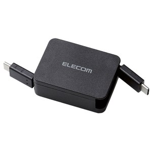 エレコム USB2．0ケーブル(巻取り、C-C) ブラック MPA-CCRLA07BK-イメージ1