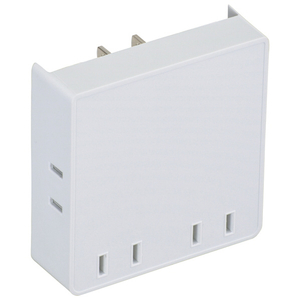 オーム電機 スクエアタップ 4個口 ホワイト HS-A4PBT-W オーム電機 スクエアタップ 4個口 ホワイト HS-A4PBT-W
