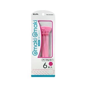 エルパ アニマルタイ(6本入) makimaki ピンク(ブタ) TUH-AN150(PK)-イメージ1