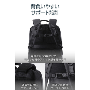 エレコム バックパック 15．6インチ ポリエステル ブラック ZSB-BP02P15BK-イメージ5