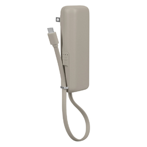 MOTTERU ACモバイルバッテリー 5000mAh ラテグレージュ MOT-MBAC5001-GY-イメージ1