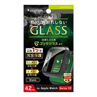 トリニティ Apple Watch Series 10(42mm)用ゴリラガラス 高透明 ガラス一体型PCケース ブラック TR-AW2443-GLPC-GOCBK