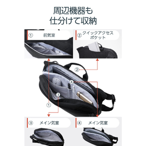 エレコム メッセンジャーバッグ 14インチ ポリエステル ブラック ZSB-SB01P14BK-イメージ4