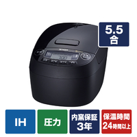 タイガー 圧力IH炊飯ジャー(5．5合炊き) e angle select ブラック JPV-10E3K