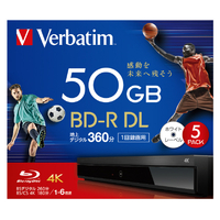 Verbatim 録画用BD-R DL 50GB 1-6倍速対応 インクジェットプリンター対応 5枚入 VBR260RP5VPA