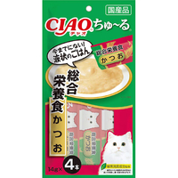 いなばペットフード CIAO ちゅ～る 総合栄養食 かつお 14g×4本 ﾁﾕ-ﾙｿｳｺﾞｳｴｲﾖｳｶﾂｵ14GX4