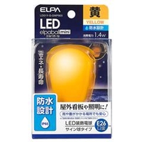 エルパ LED電球 E26口金 1．4W装飾電球 サイン球タイプ 黄色 elpaball mini LDS1Y-G-GWP903