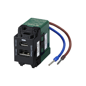 ヤザワ 埋込USBコンセントPD36W ブラック H4USB20PD36BK-イメージ1