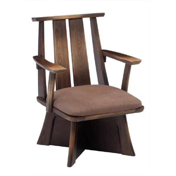 協立工芸 ダイニングこたつ用 チェアー 回転機能付き ブラウ