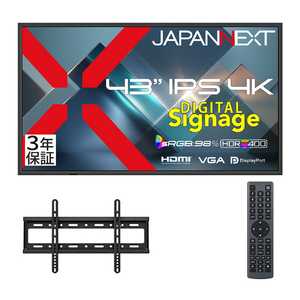 JAPANNEXT 43インチ IPSパネル搭載  液晶ディスプレイ ブラック JN-SI43U-24-イメージ1