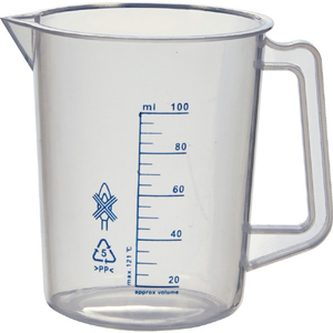 トラスコ ポリプロピレン青目盛ビーカー　１００ｍｌ（取手付） HPB-100-イメージ1