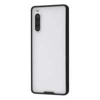 レイアウト Xperia 10 IV用マットハイブリッドケース SHEER シアーホワイト/ブラック RT-RXP10M4BS4/WB
