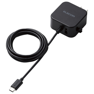 エレコム AC充電器(2．4A/Cケーブル一体型+Aポート×1) ブラック MPA-ACC22BK-イメージ1